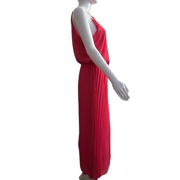 Sam Edelman Women's Size 2 Pleated Maxi Sleeveless Pretty Pink Chiffon Dress NEW - Picture 6 of 16